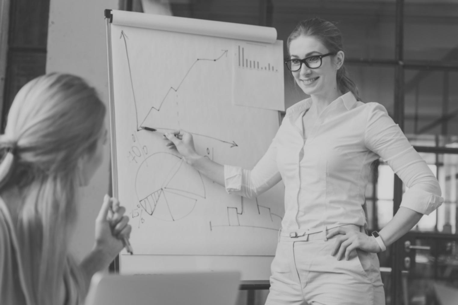 Modern financial education classroom with interactive learning setup